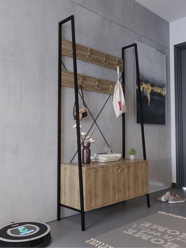 Myniture Home & Living Festival Demir Ayaklı Portmato - Gdp2002-1-2 Gold Ceviz - Image 1