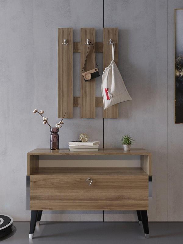 Myniture Home & Living Festival Portmanto - Sp1004-2 - Ceviz Silver - Image 1