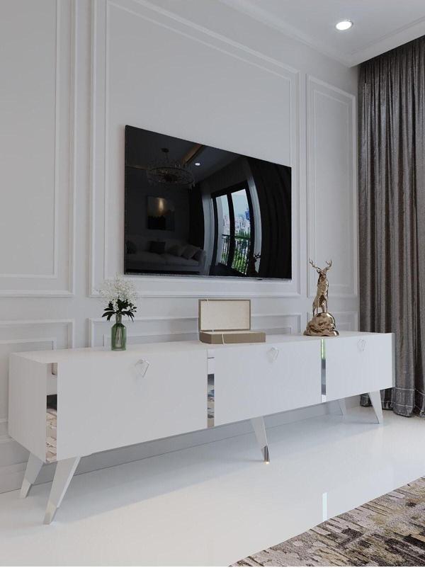 Myniture Festival Tv Ünitesi S3017-1 Parlak Beyaz Minifiks Bağlantı - Image 1