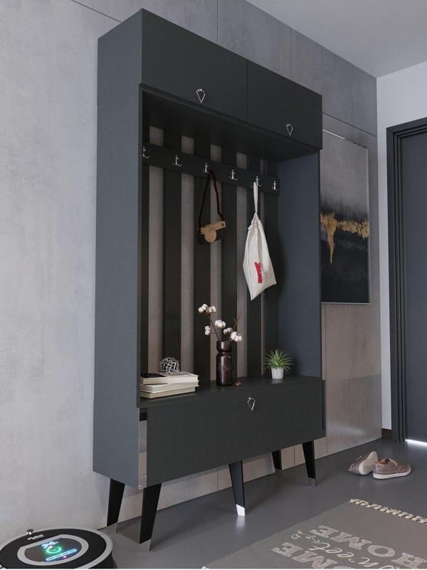 Myniture Home & Living Festival Portmanto - Sp1006-4 - Antrasit Silver - Image 1