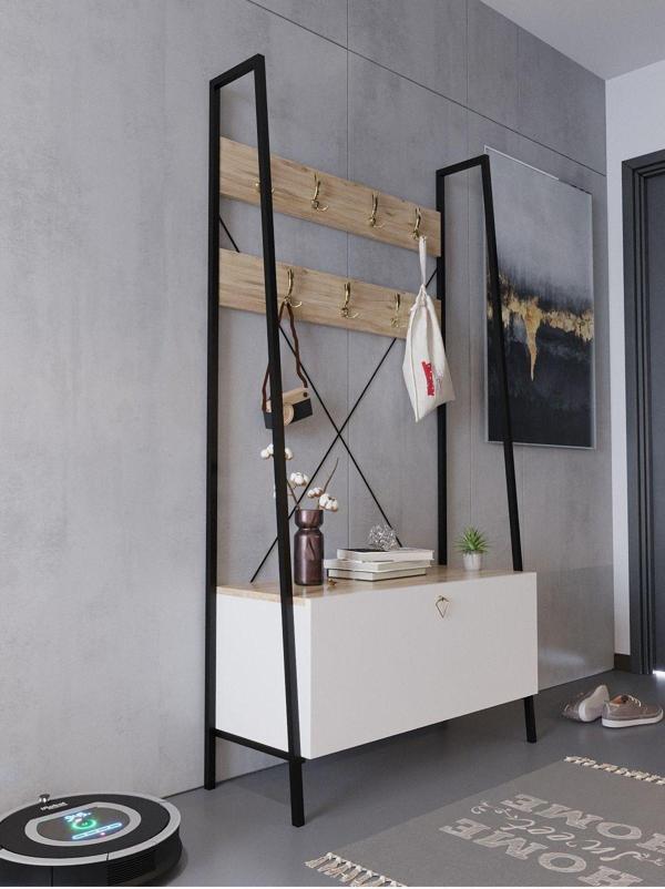 Myniture Home & Living Festival Demir Ayaklı Portmato - Gdp2004-1-6 Gold Beyaz - Çam - Image 1
