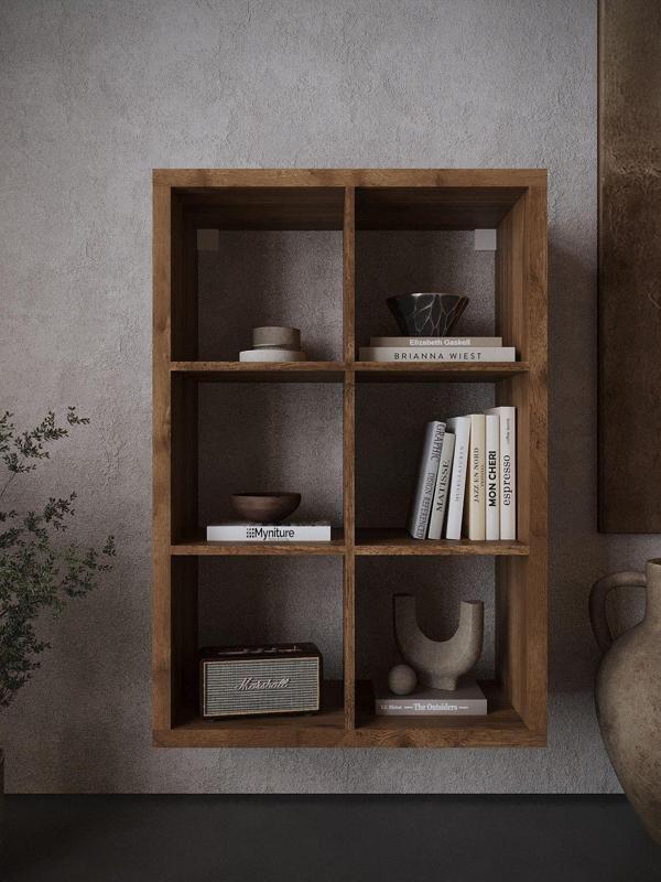 Myniture Home & Living Festival Açık Raf Ünitesi Duvara Monte R50102-2 Ceviz - Image 1