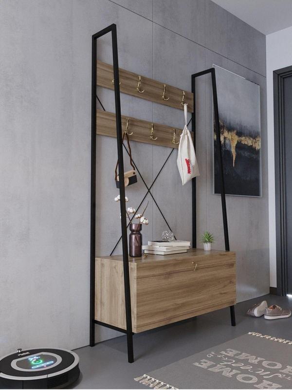 Myniture Home & Living Festival Demir Ayaklı Portmato - Gdp2004-1-2 Gold Ceviz - Image 1