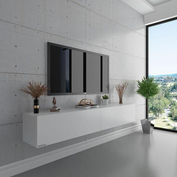 Myniture Home & Living Duvara Monte Tv Sehpası Beyaz S6106-1 - Image 1
