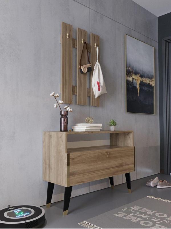Myniture Home & Living Festival Portmanto - Gp1004-2 - Ceviz Gold - Image 1