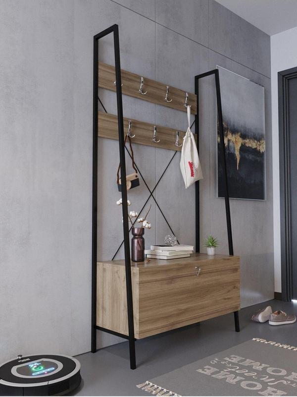 Myniture Home & Living Festival Demir Ayaklı Portmato - Sdp2004-1-2 Silver Ceviz - Image 1