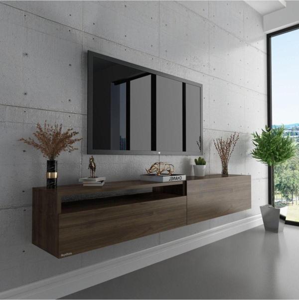 Myniture Home & Living Duvara Monte Tv Sehpası Ceviz S6110-2 - Image 1