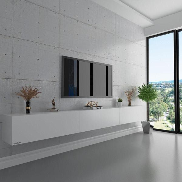 Myniture Home & Living Duvara Monte Tv Sehpası Beyaz S6108-1 - Image 1