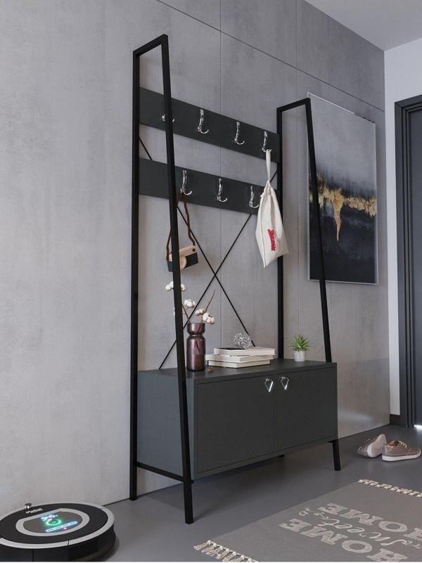Myniture Home & Living Festival Demir Ayaklı Portmato - Sdp2002-1-4 Silver Antrasit - Image 1