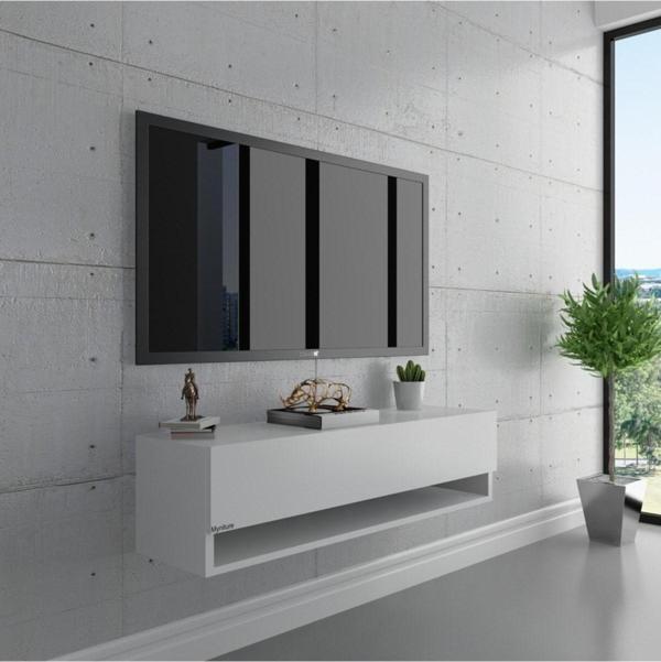 Myniture Home & Living Duvara Monte Tv Sehpası Beyaz S6101-1 - Image 1