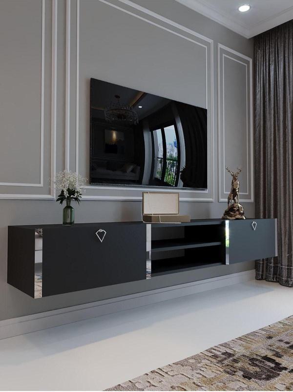 Myniture Home & Living Festival Duvara Monte Tv Sehpası Antrasit S10009-4 - Image 1