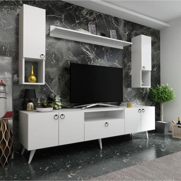 Myniture Home & Living Beyaz Festival Tv Ünitesi Q3025-1 - Image 1