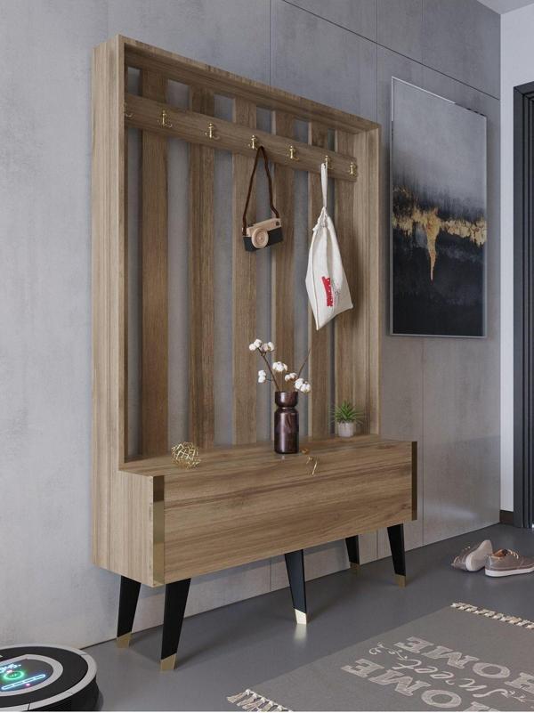Myniture Home & Living Festival Portmanto - Gp1007-2 - Ceviz Gold - Image 1