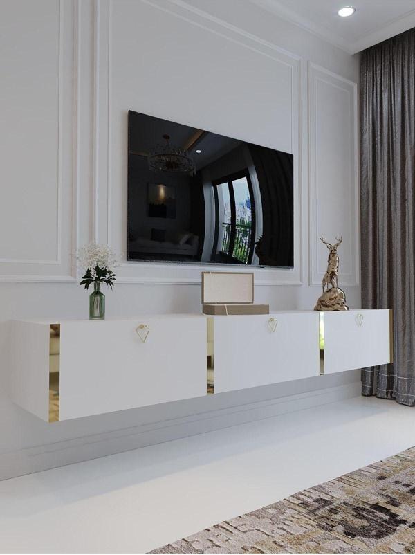 Myniture Home & Living Festival Duvara Monte Tv Sehpası Beyaz G10017-1 - Image 1