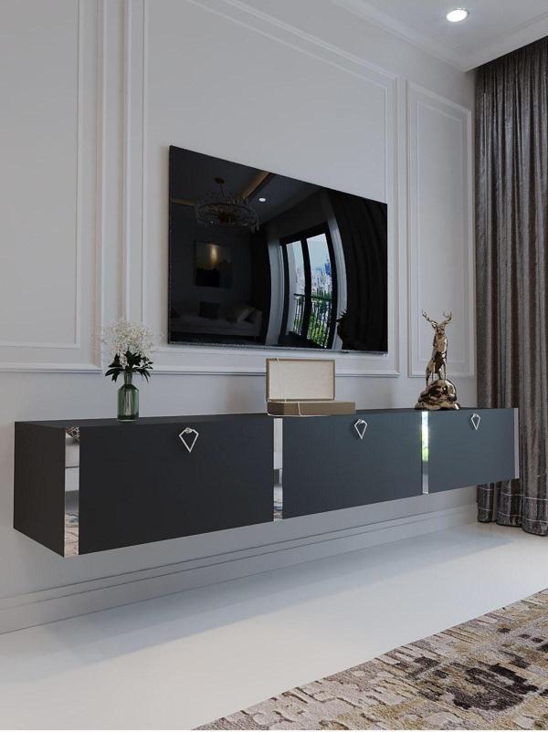 Myniture Home & Living Festival Duvara Monte Tv Sehpası Beyaz S10017-4 - Image 1