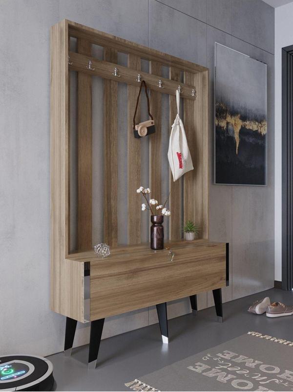Myniture Home & Living Festival Portmanto - Sp1007-2 - Ceviz Silver - Image 1