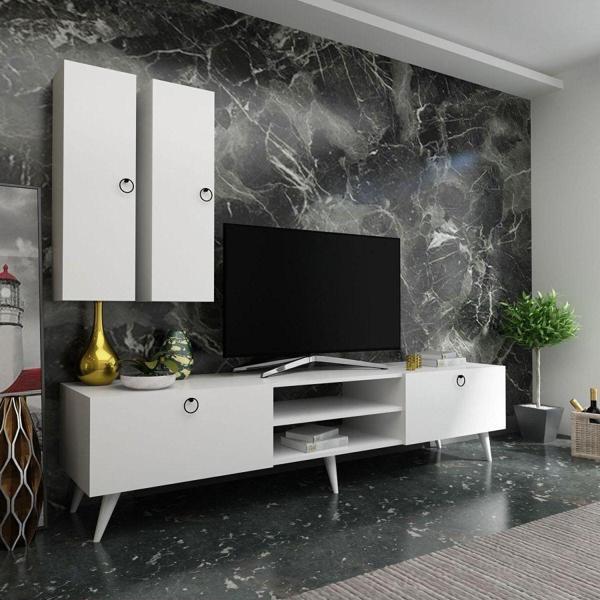 Myniture Home & Living Festival Tv Ünitesi Q3022-1 Beyaz - Image 1