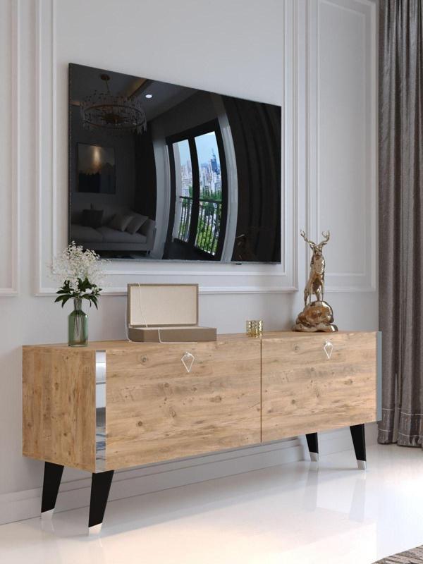 Myniture Home & Living Festival Tv Sehpası S6305-6 Atlantik Çam Silver - Image 1