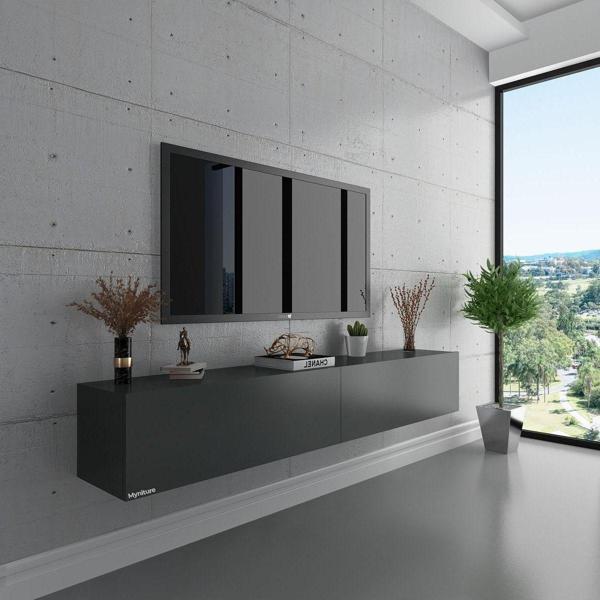 Myniture Home & Living Duvara Monte Tv Sehpası Antrasit S6106-4 - Image 1