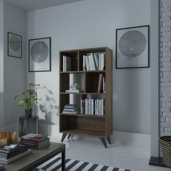 Myniture Home & Living Festival Raflı Kitaplık Kaliteli Kitaplık Ceviz - Image 1