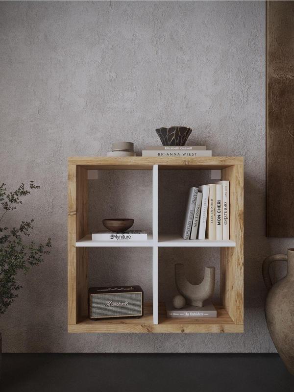 Myniture Home & Living Festival Açık Raf Ünitesi Duvara Monte R50101-6-1 Çam Beyaz - Image 1