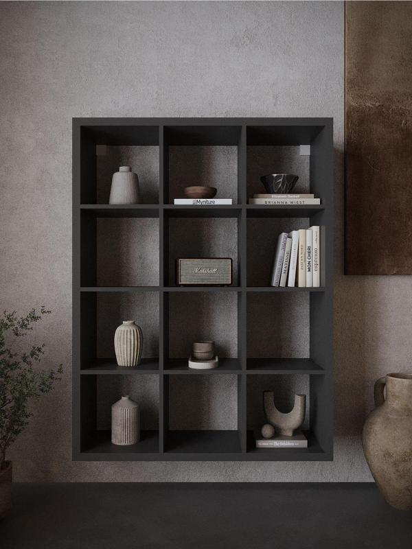 Myniture Home & Living Festival Açık Raf Ünitesi Duvara Monte R50106-4 Antrasit - Image 1