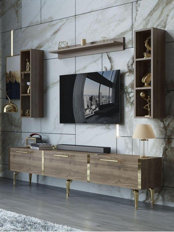 Myniture Home & Living Festival Tv Ünitesi G3008-2-Y1-D1 Gold Ceviz - Image 1