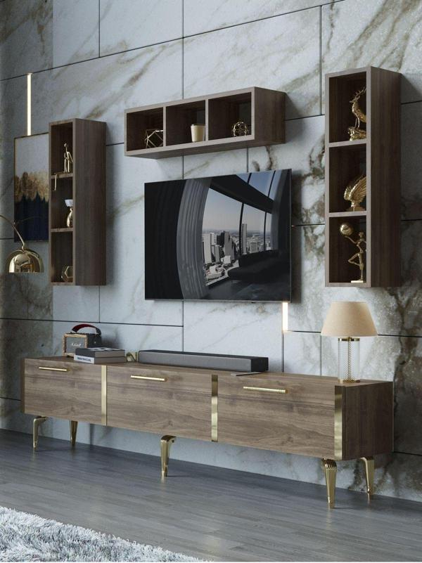 Myniture Home & Living Festival Tv Ünitesi G3007-2-Y1-D1 Gold Ceviz - Image 1