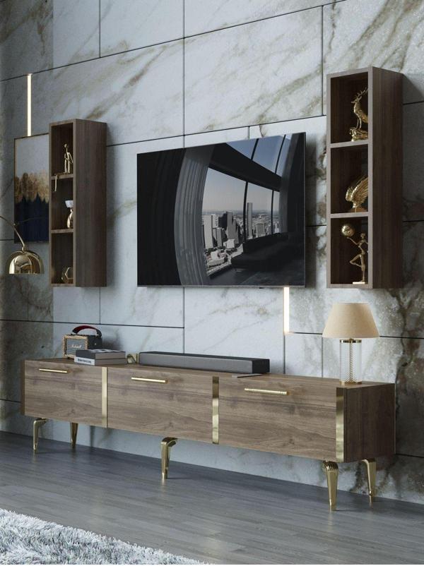 Myniture Home & Living Festival Tv Ünitesi G3004-2-Y1-D1 Gold Ceviz - Image 1