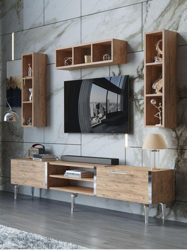 Myniture Home & Living Festival Tv Ünitesi S3006-6-Y1-D1 Silver A. Çam - Image 1