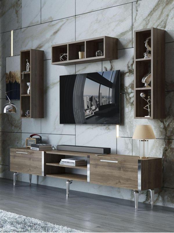 Myniture Home & Living Festival Tv Ünitesi S3006-2-Y1-D1 Silver Ceviz - Image 1