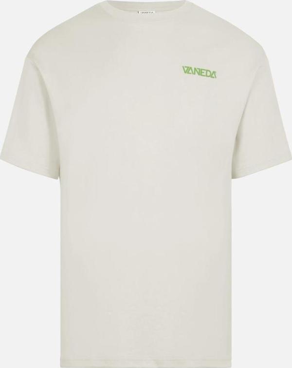OVERSIZED FIT SIRT DESENLİ ERKEK TSHIRT EKRU  - Image 1