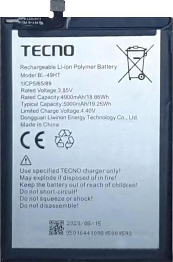 Tecno Spark 6 Batarya Pil Sıfır Orijinal - Image 1