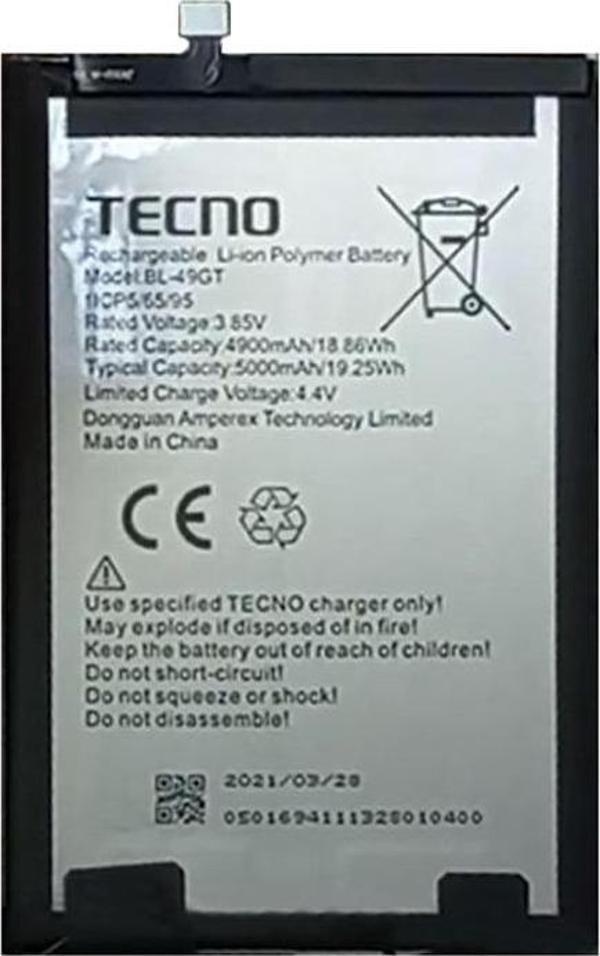 Tecno Spark 9T Batarya Pil Sıfır Orijinal - Image 1