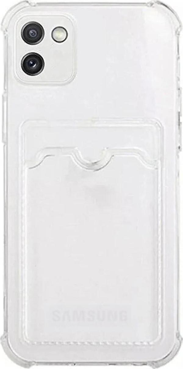 Kılıfmania Samsung Galaxy A03 Kapak Kamera Korumalı Kartlıklı Darbe Emici Özellikli Şeffaf Silikon Kılıf - Image 1