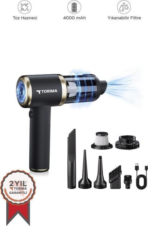 Torima LT-132 Mini Çok Fonksiyonlu Şarjlı Araç Süpürgesi El Süpürgesi - Image 1
