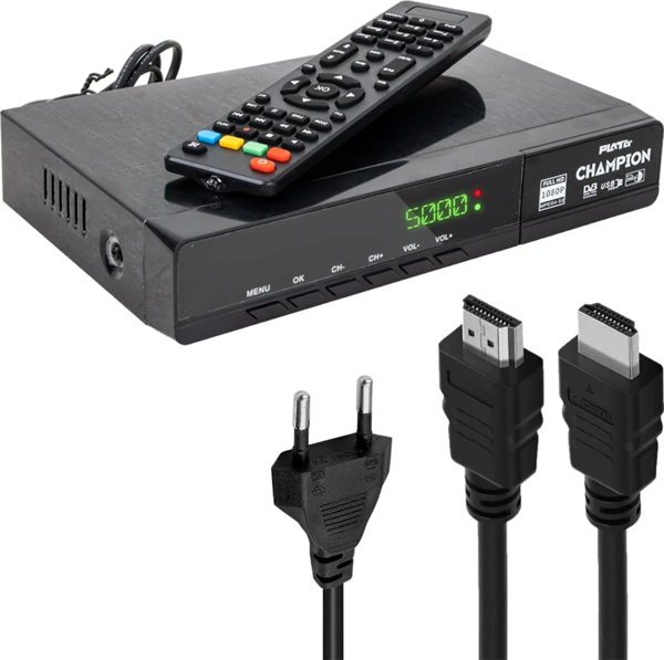 Plato Champion Kasalı Full HD Uydu Alıcısı Scart + HDMI Çıkışlı - Image 1