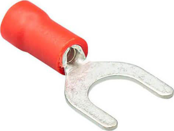 Stronger 100 Adet Çatal 0.5 - 1.5 mm2 M6 Kırmızı İzoleli Kablo Pabuç - Image 1