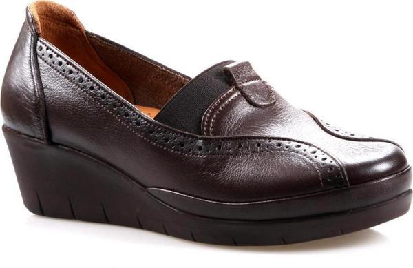 Scavia Ortapedik Comfort Kahve Deri Bayan Ayakkabı - Image 1