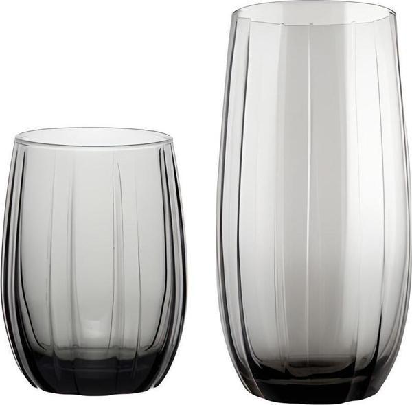 Paşabahçe 12 li linka su bardak - su meşrubat bardağı 2 boy gri - Image 1