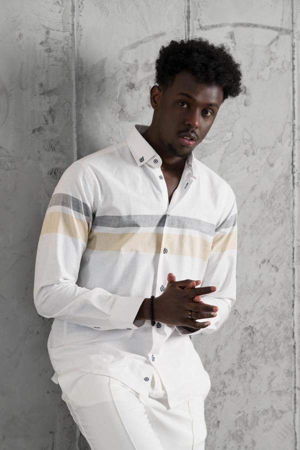 Advante Panolu Yaka Düğmeli Pamuklu Slimfit Yazlık Gömlek - Image 1