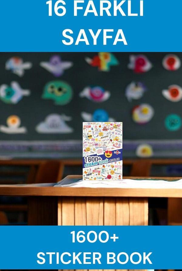 1600 Adet Ikonlar Emoji Sticker Book Ajanda Bullet Journal Laptop Telefon Bavul Etiket Defteri - Image 1