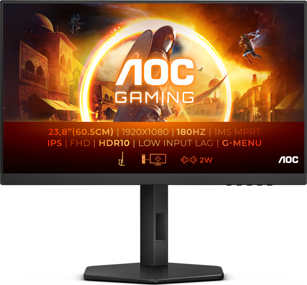 AOC 27" 27G4X 180Hz 0.5ms Adaptive Sync Pivot IPS Gaming Monitör - Image 1