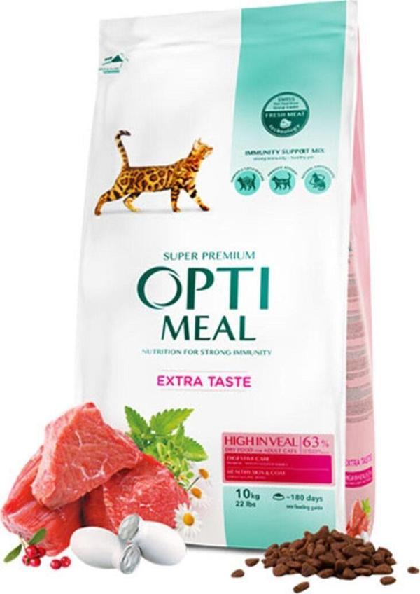 OptiMeal Süper Premium Dana Etli Yetişkin Kedi Maması 10 Kg - Image 1