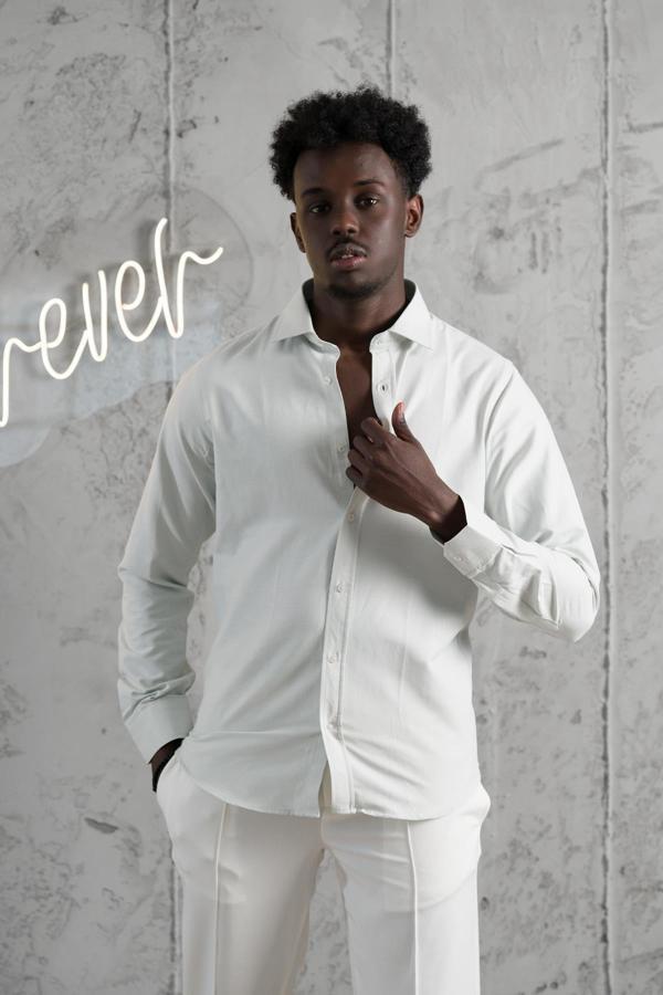 Advante Slimfit Yazlık Düz Pamuklu Gömlek - Image 1