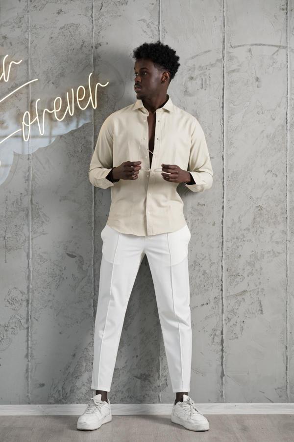 Advante Slimfit Yazlık Düz Pamuklu Gömlek - Image 1