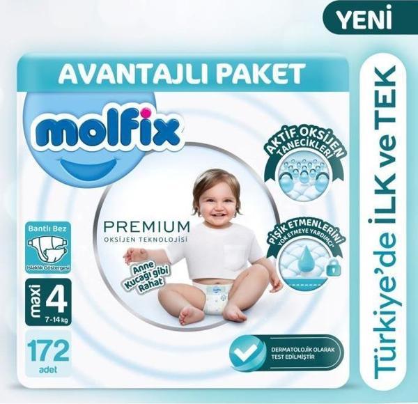 Molfix Premium Avantajlı Paket 4 Beden 172 Adet - Image 1