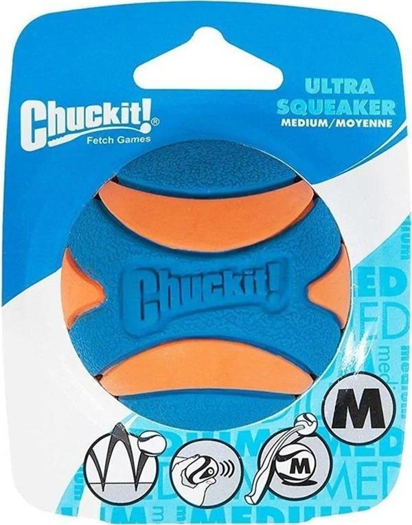 Chuckit! Utra Squeaker Sesli Köpek Oyun Topu (Orta Boy) - Image 1