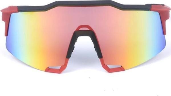 XBYC G4681 %100 Freeride Polarize Cam Yarı Çerçevesiz Spor Bisiklet Sürüş Gözlüğü UV400 Lens Kırmızı - Image 1