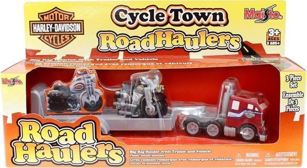 Maisto Harley Davidson Cycle Town Haulers Tır Kırmızı - Yeşil - Image 1